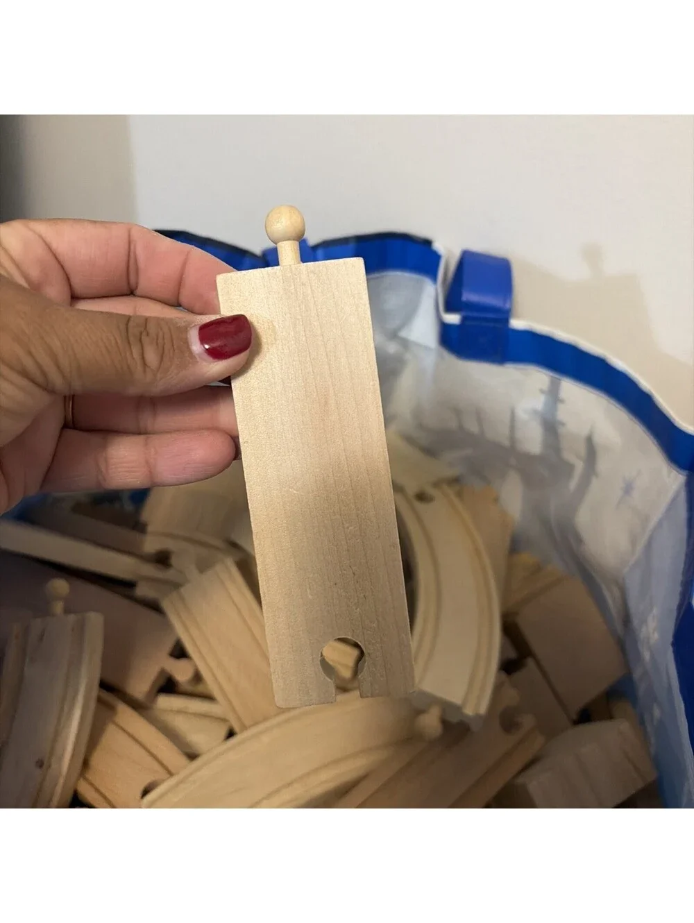 Bulk Wooden Train Track Lot 14 Lbs Over 200+ Pcs Curved Straight Switch Rails